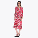 Maxi Vestido Camisero Escote V Cuello Chino Tejido Plano