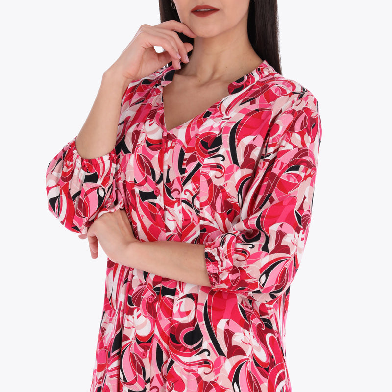 Maxi Vestido Camisero Escote V Cuello Chino Tejido Plano