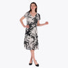 Maxi Vestido con Escote V Corte al Frente Tejido Plano