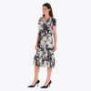 Maxi Vestido con Escote V Corte al Frente Tejido Plano