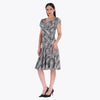 Petite Vestido de Rombos Escote en V Tejido Plano
