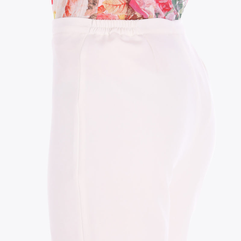 Petite Pantalón Básico con Elástico en Cintura Tejido Plano