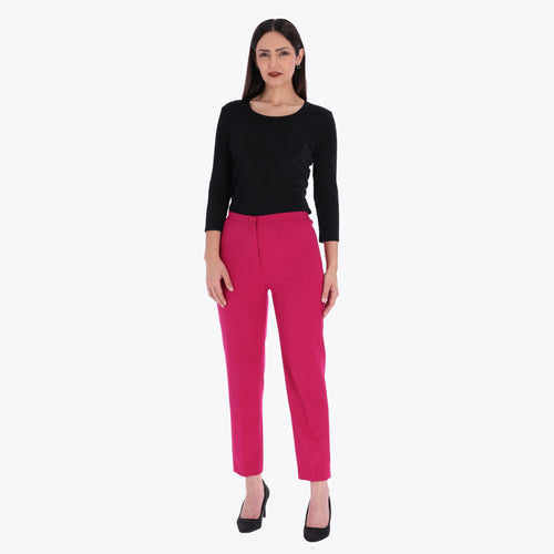 Pantalón Básico con Elástico en Cintura Tejido Plano
