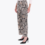 Petite Pantalón con Elástico en Cintura Tejido de Punto Estampado Tejido Plano
