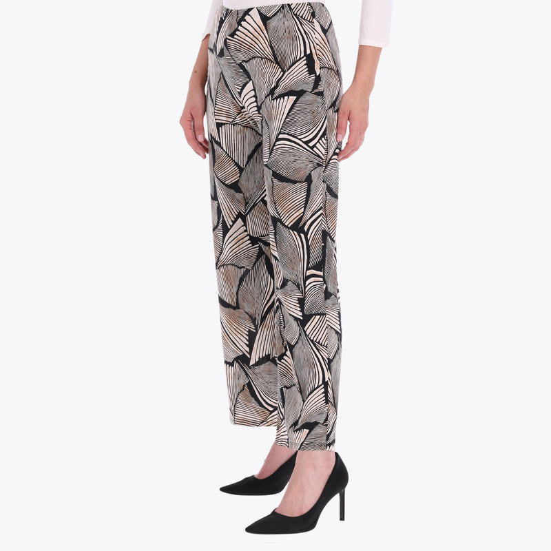 Petite Pantalón con Elástico en Cintura Tejido de Punto Estampado Tejido Plano