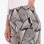 Petite Pantalón con Elástico en Cintura Tejido de Punto Estampado Tejido Plano
