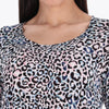 Petite Top Escote Redondo Manga Corta Tejido Plano