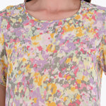 Petite Top Escote Redondo Manga 3/4" Tejido Plano