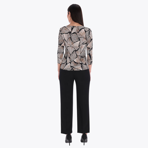 Petite Top Escote Redondo Manga 3/4" tejido de Punto