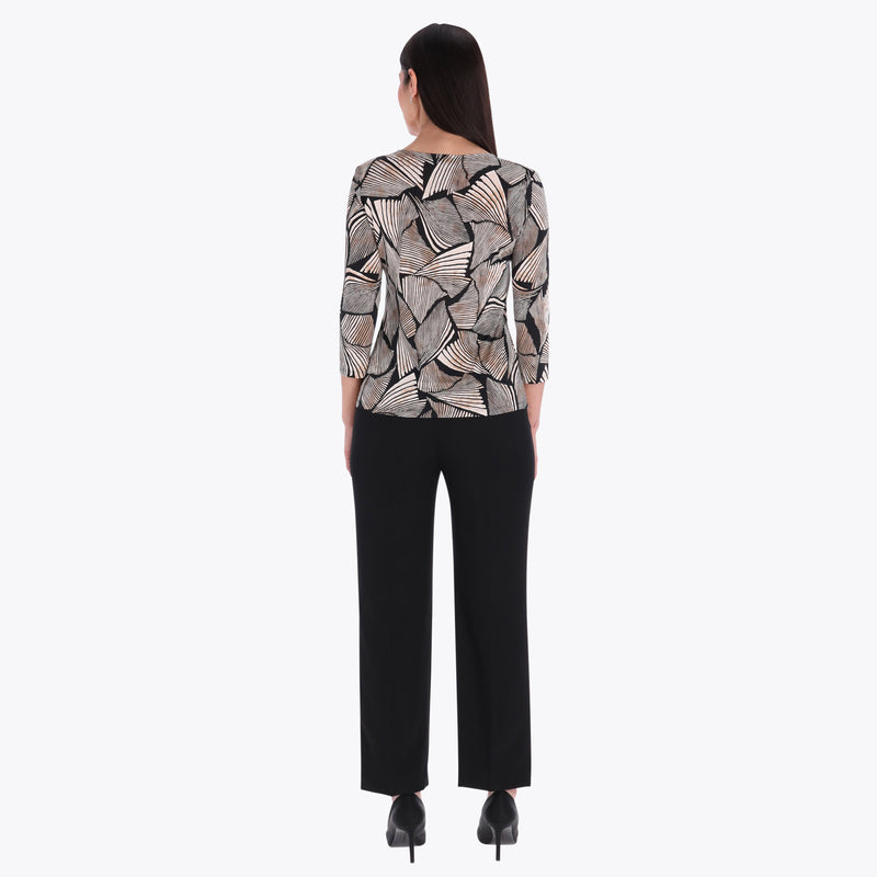 Petite Top Escote Redondo Manga 3/4" tejido de Punto