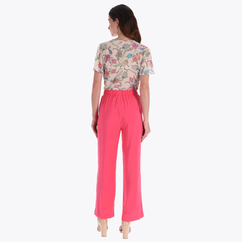 Pantalón con Elástico en Cintura Tejido Plano