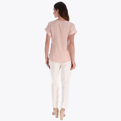 Top Manga Kimono con Botones al Costado Tejido Plano