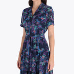 Vestido Camisero con Cortes Tejido Plano