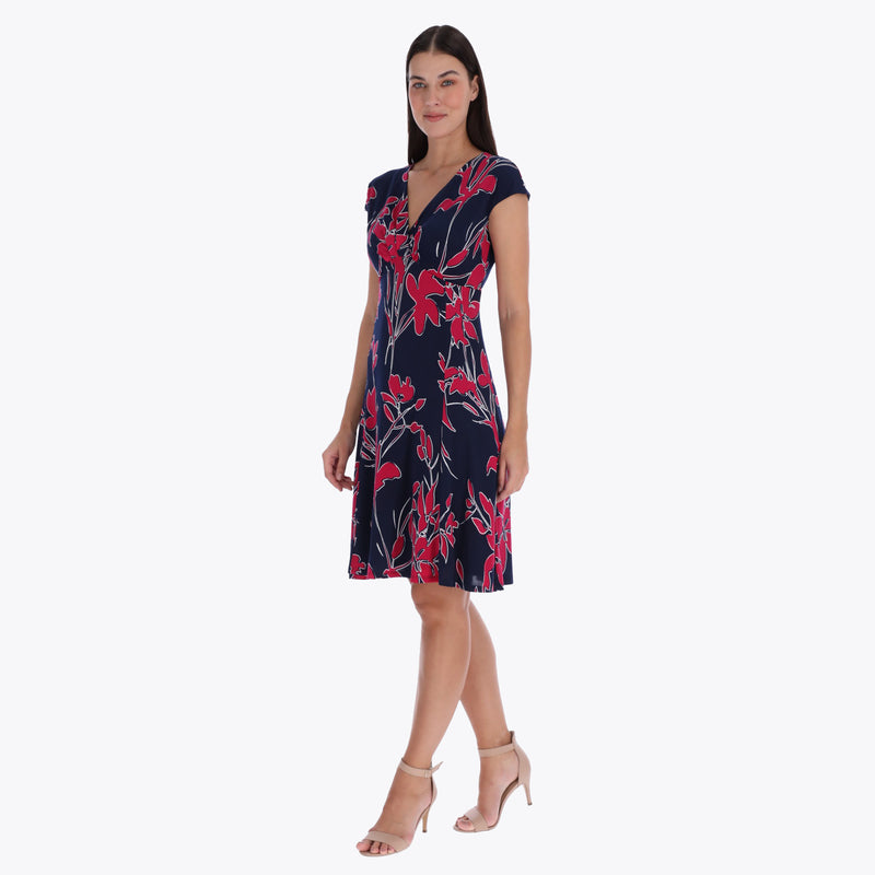 Petite Vestido con Corte y Escote Cruzado sin Mangas Tejido de Punto