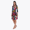 Petite Vestido Escote Redondo Manga 3/4" Tejido de Punto