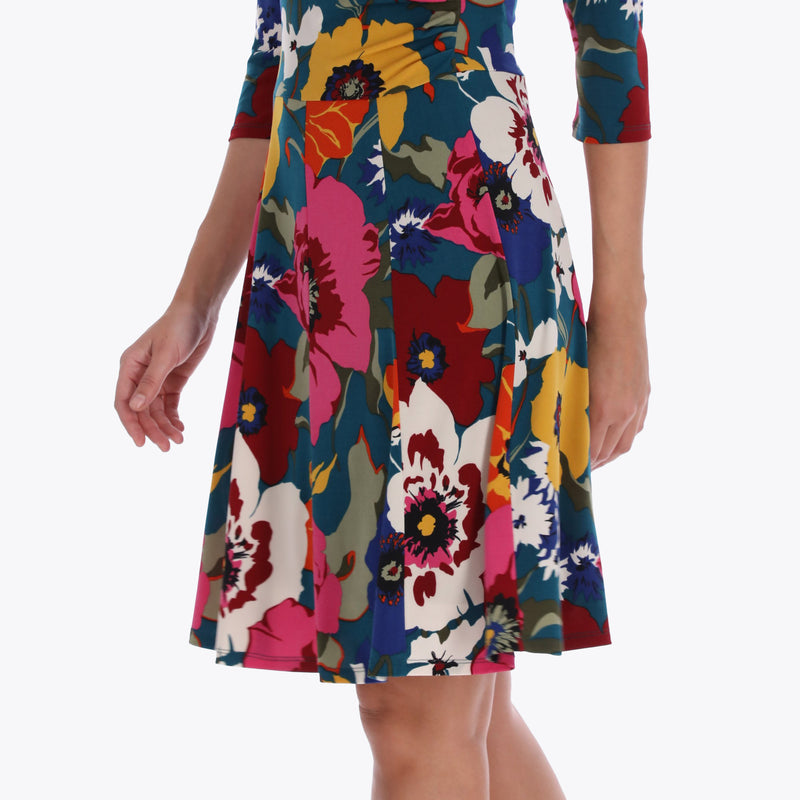 Petite Vestido Escote Redondo Manga 3/4" Tejido de Punto