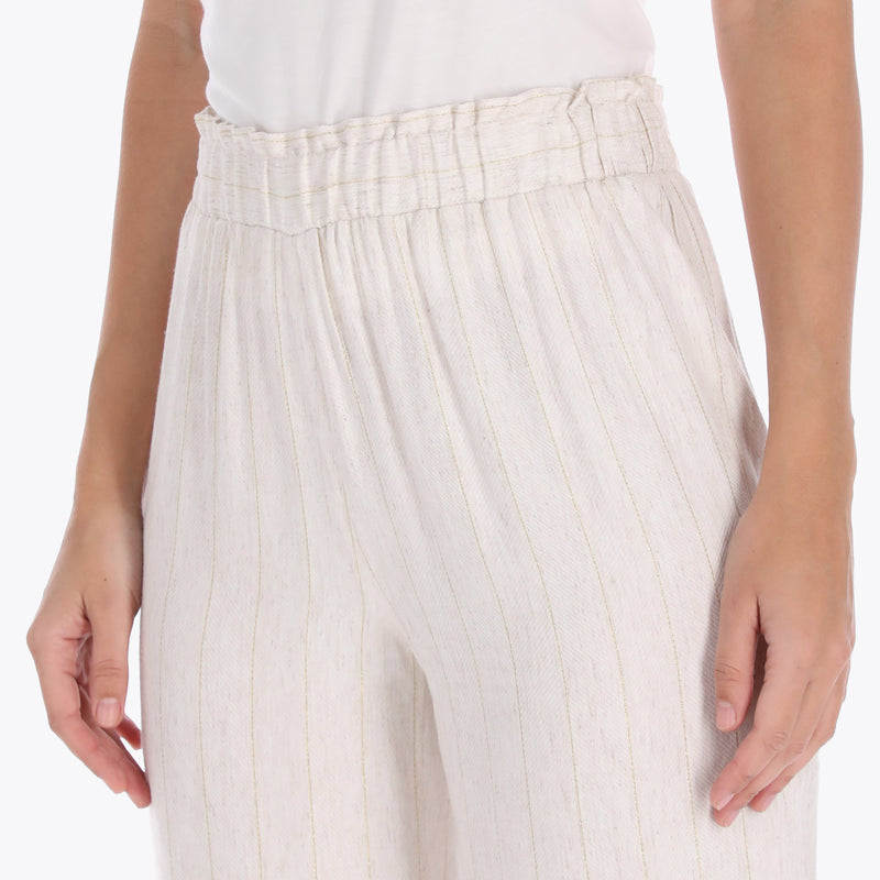 Petite Pantalón Pierna Ancha con Elástico en Pretina Tejido Plano