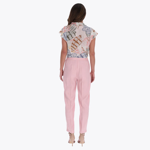 Petite Pantalón Básico con Elástico en Cintura Tejido Plano