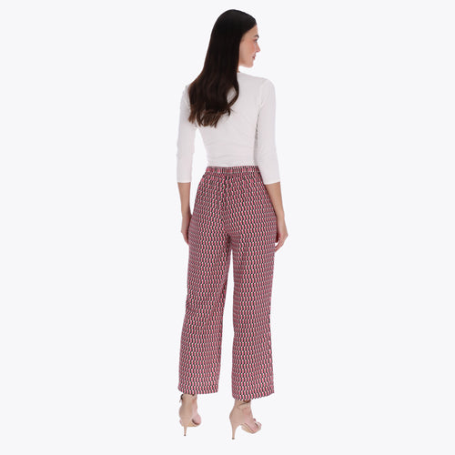 Petite Pantalón con Elástico en Cintura Trasera Bolsas a los Costados Tejido Plano