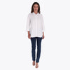 Petite Blusa Camisera Manga 3/4" con Puños Redondeados Tejido Plano