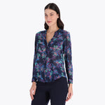 Blusa Camisera Manga Larga Tejido Plano