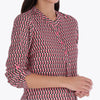 Petite Blusa Cuello Chino con Tablón al Frente Tejido Plano