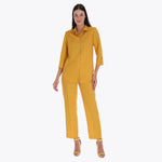 Petite Blusa Camisera Manga 3/4" con Charretera Tejido Plano