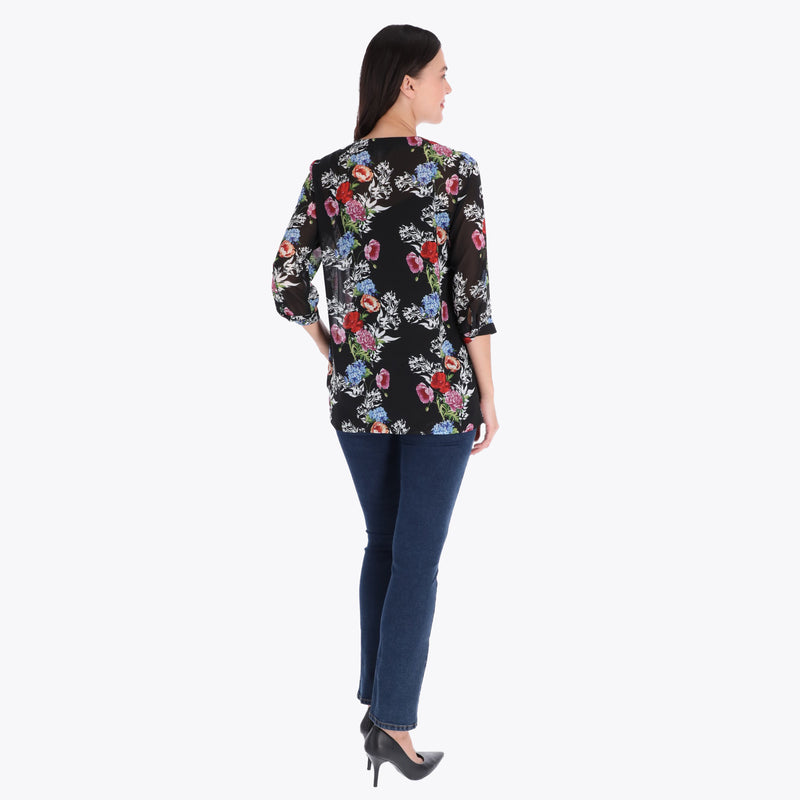 Túnica Camisera Doble Botón Tejido Plano