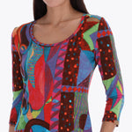 Petite Top Escote Redondo Manga 3/4" Tejido de Punto