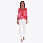 Petite Top Escote Redondo Manga 3/4" Tejido de Punto