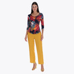 Petite Top Escote Redondo Manga 3/4" Tejido de Punto