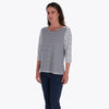Top Escote Redondo con Botones Manga 3/4" Tejido de Punto