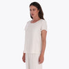 Blusa Escote Redondo Manga Corta Tejido Plano