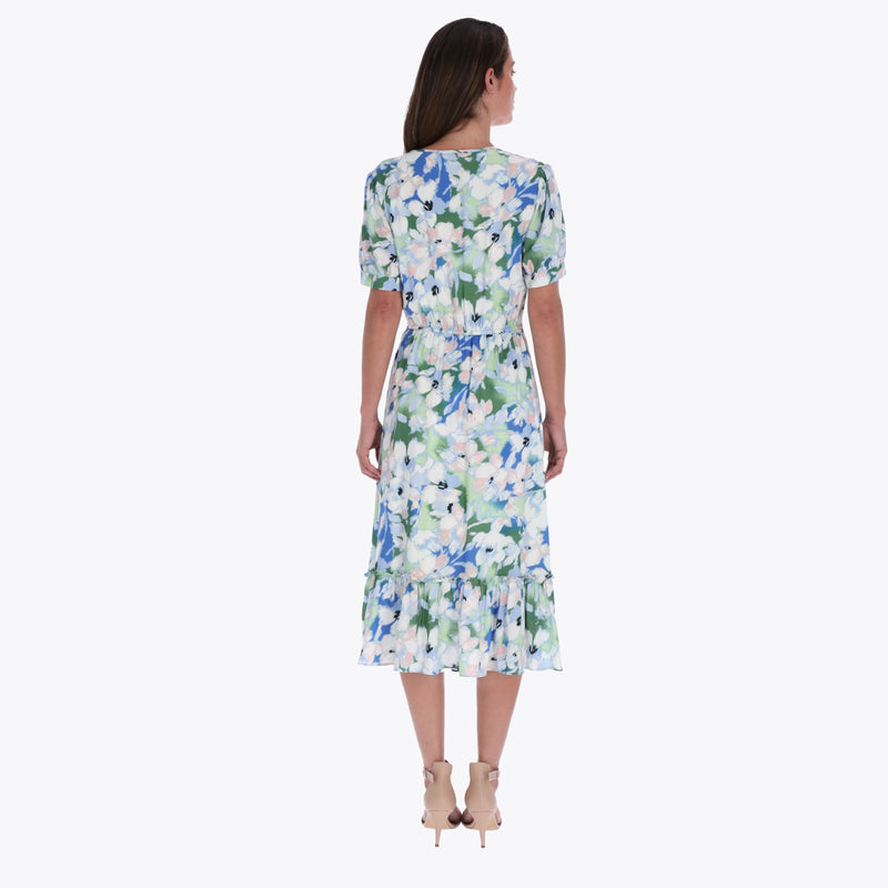Maxi Vestido Escote en V Tejido Plano