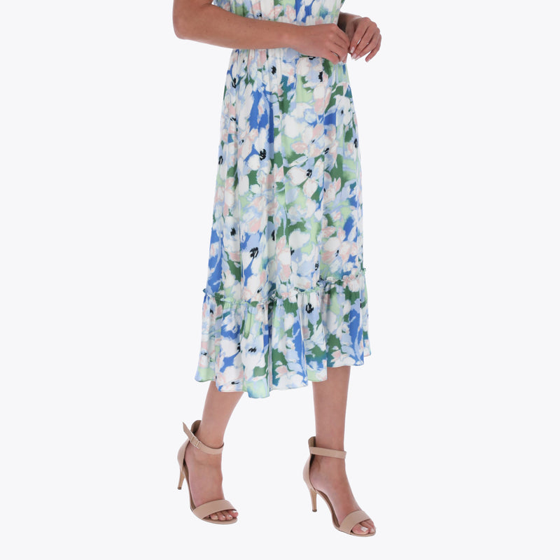 Maxi Vestido Escote en V Tejido Plano