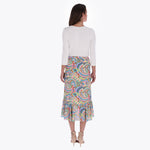 Falda con Corte y Olan Tejido Plano