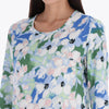 Blusa Escote Redondo con Detalle en Puños Tejido Plano