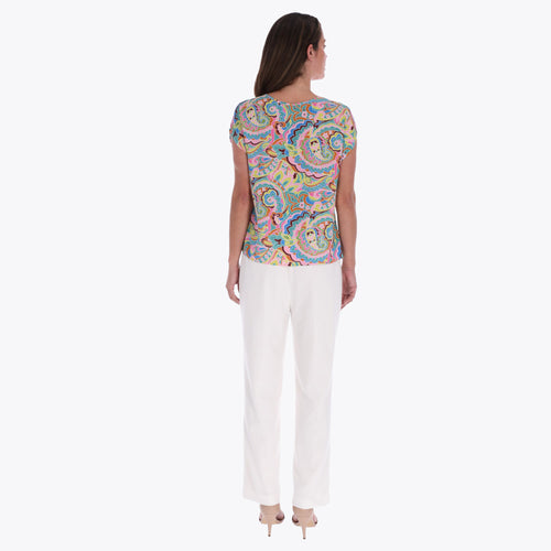 Top Kimono con Amarre y Detalles Al frente Tejido Plano