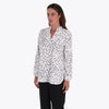 Blusa con Escote en V Manga con Elástico Tejido Plano
