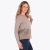 Sweater con Combinación Tipo Gamuza