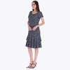 Vestido Escote Redondo con Olanes Tejido Plano