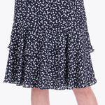 Vestido Escote Redondo con Olanes Tejido Plano