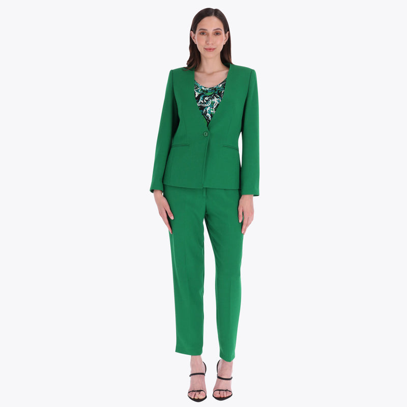 Saco Escote en "V" con Carteras de Vivos Tejido Plano