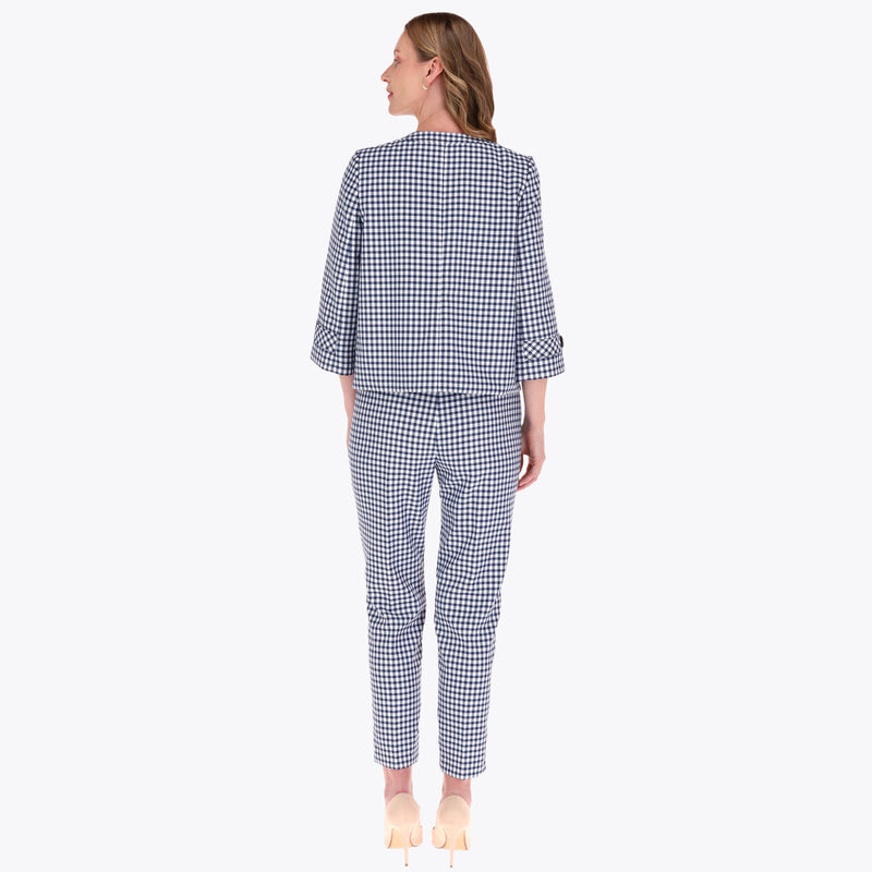 Saco Forma Trapesio Escote Redondo Manga 3/4 en Tejido Plao