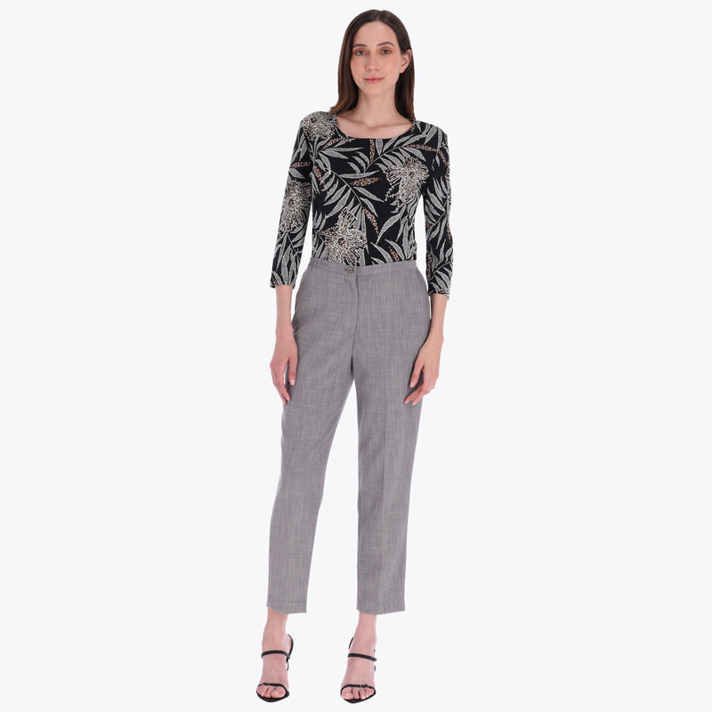 Pantalón Básico con Elástico en Costados Tejido Plano