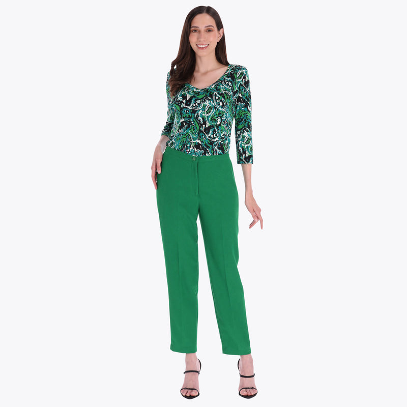 Pantalón con Elástico en Cintura Tejido Plano