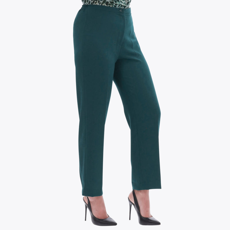 Pantalón Básico con Elástico en Costados Tejido Plano