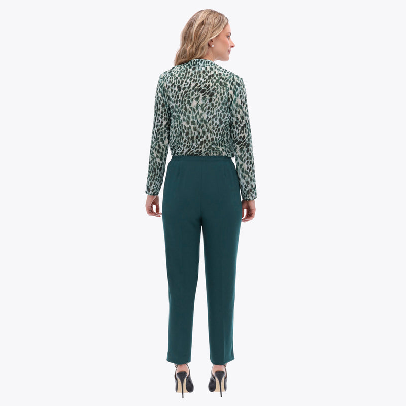 Pantalón Básico con Elástico en Costados Tejido Plano