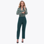 Pantalón Básico con Elástico en Costados Tejido Plano