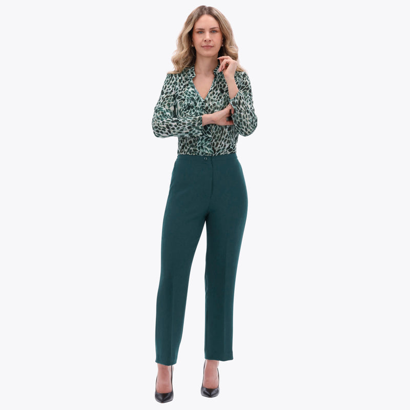 Pantalón Básico con Elástico en Costados Tejido Plano